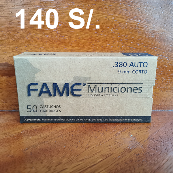 MUNICIONES .380 AUTO - FMJ (FAME)